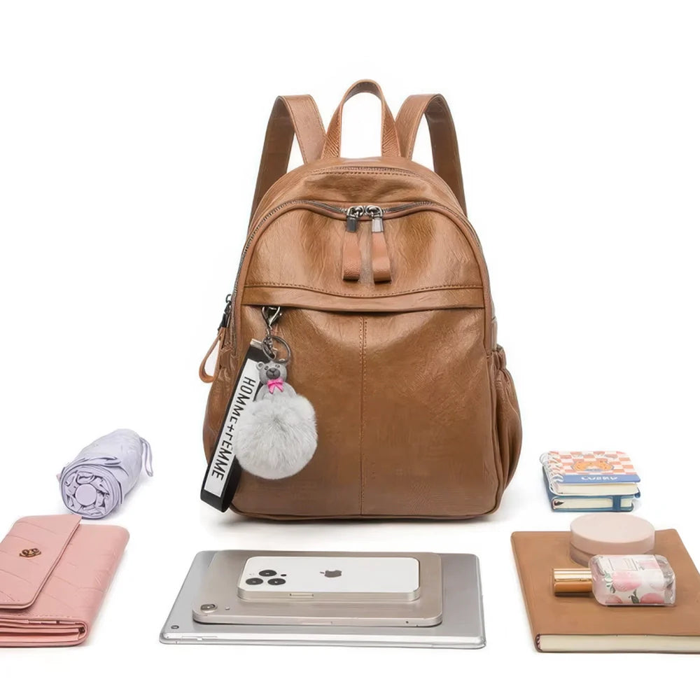 Sac à Dos à Pompon Femme